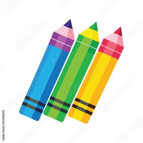 colored pencils isolated on white background