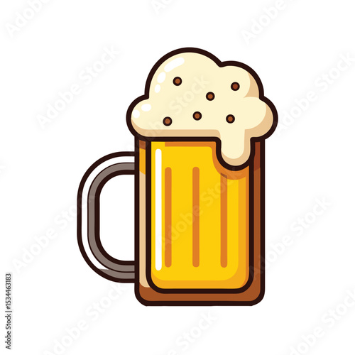 Beer Mug Clipart Vector Illustration – Drink Glass, Pub Beverage, Oktoberfest, Bar Party, Cheers Art

