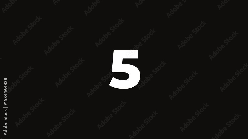 Countdown to zero from ten seconds in black screen