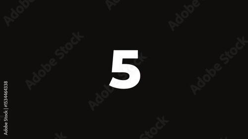 Countdown to zero from ten seconds in black screen