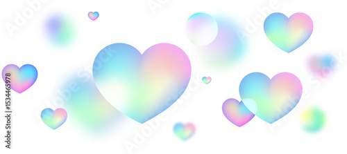 Holo pastel heart shaped balloons