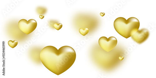 Gold heart shaped balloons