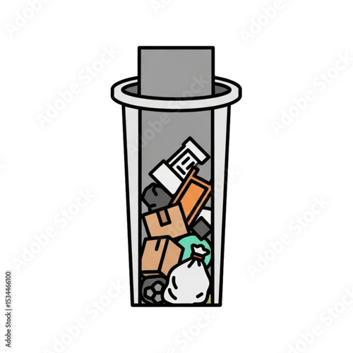 Wasted food in bin – food waste.