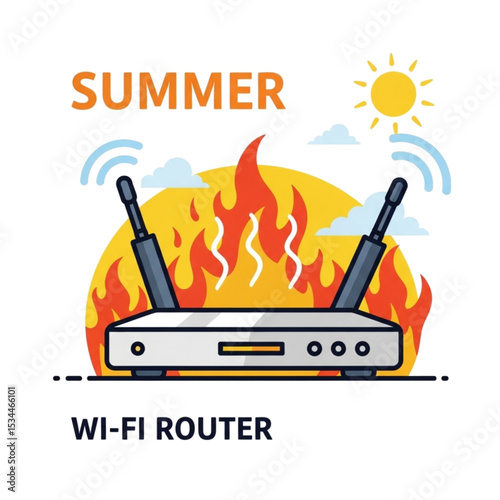Wi-Fi router overheating – summer tech issue.