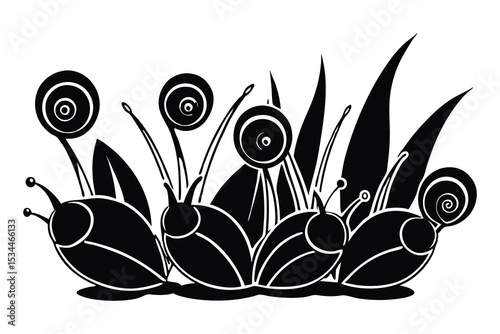 Snail Silhouette Vector Illustration Simple Clean Graphic Design for Nature Biology and Animal Themed Projects