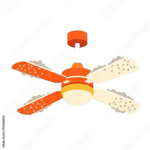 Ceiling fan with dust – dirty blades.