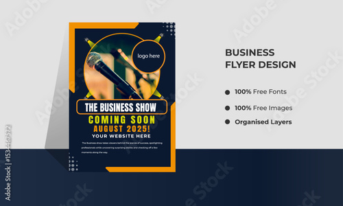 Corporate Business Modern A4 Flyers, with creative editable geometric vector design templates, Informative modern layouts for promotional purposes