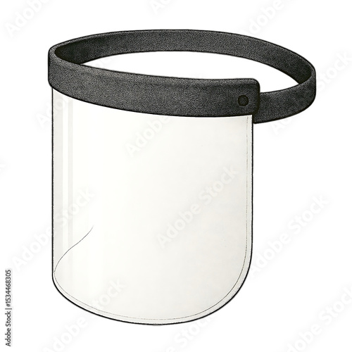 black and white face shield cover isolated on Transparent background PNG image 