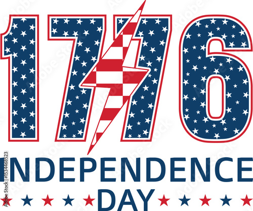 Celebrating 1776 American Independence Day Patriotic Design