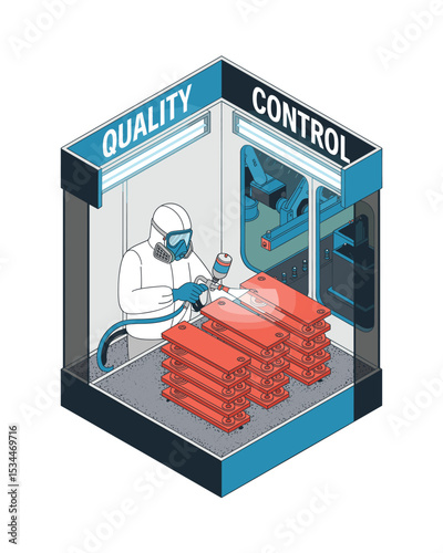 Automated Quality Control: Spray Painting with Robot and Worker in Cleanroom Environment