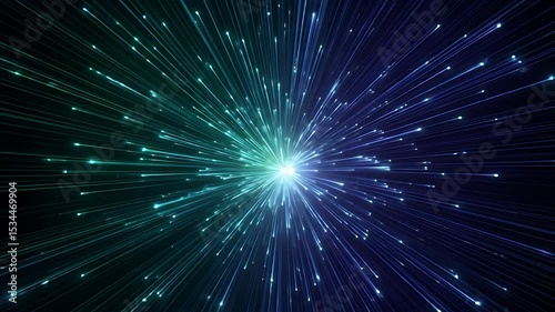 Glowing Light Rays Emerging on Dark Background Animation