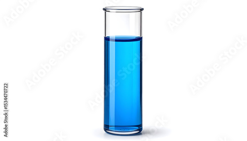 Test Tube of Bright Blue Copper Sulfate Solution