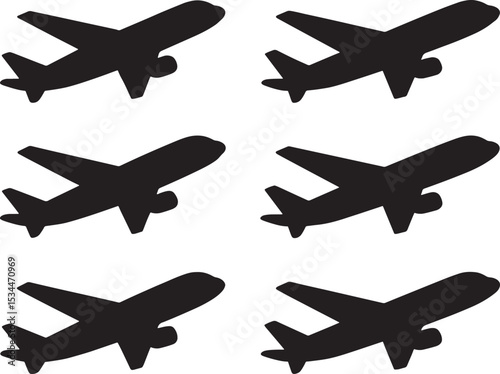 set of airplane silhouettes