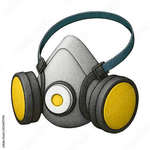 gas mask PPe respirator isolated on Transparent background 