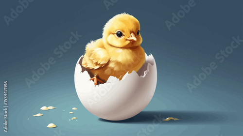  A baby chick hatching from an egg