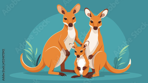 ngaroo with a pouch and baby joey. 2