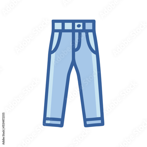 Jeans Vector Illustration – Denim Pants, Fashion Apparel, Casual Wear, Blue Clothing, Modern Outfit Art

