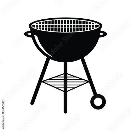BBQ Vector Silhouette Illustration – Barbecue Grill Design, Outdoor Cooking, Picnic Party, Summer Food Art

