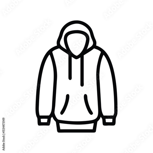 Hoodie Vector Illustration – Casual Sweatshirt, Fashion Apparel, Pullover, Modern Clothing, Streetwear Art

