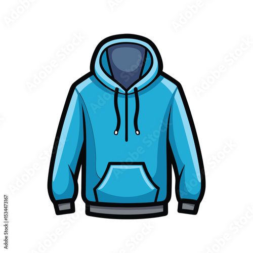 Hoodie Vector Illustration – Casual Sweatshirt, Fashion Apparel, Pullover, Modern Clothing, Streetwear Art

