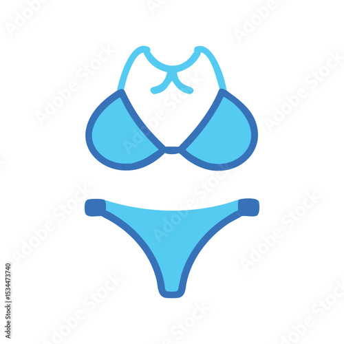 Bikini Vector Illustration – Swimwear Fashion, Summer Beach Clothing, Two Piece, Modern Style, Pool Outfit Art

