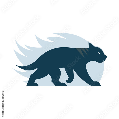 Wolverine In Snowstorm Silhouette Low Angle