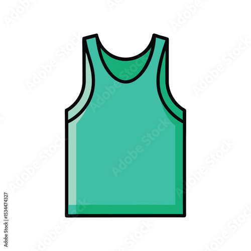Tank Top Vector Illustration – Sleeveless Shirt, Summer Fashion, Casual Clothing, Modern Outfit, Apparel Art

