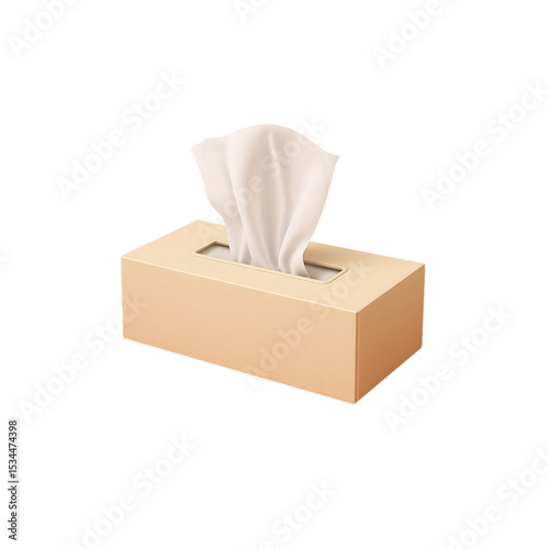 open minimal tissue box isolated on Transparent background 
