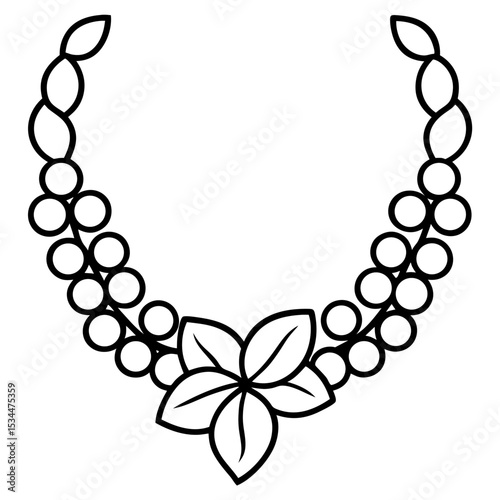 Elegant Vine Necklace Line Art