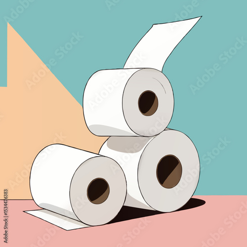 roles of toilet paper cartoon vector illustration