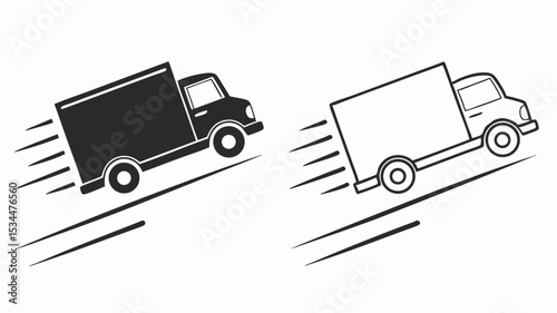 Cargo truck vector icon illustrating heavy vehicle transport and shipping