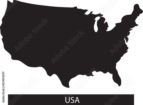 United States of America map silhouette vector