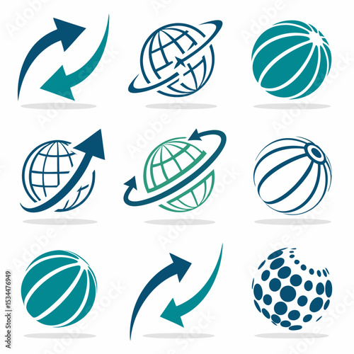 Set of vector sport ball icons for web design