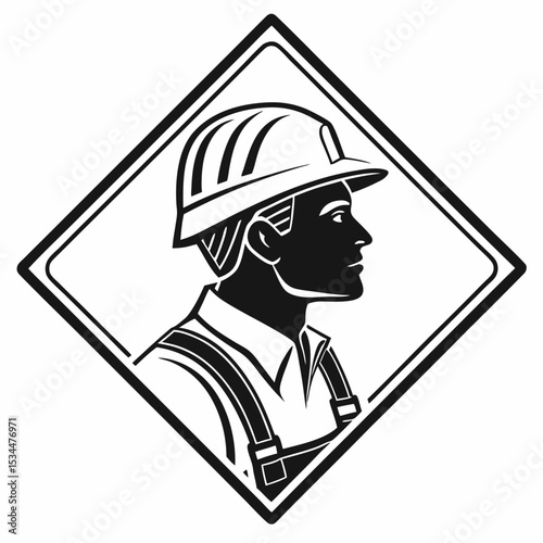 Retro vector cartoon illustration of a tradesman with a book