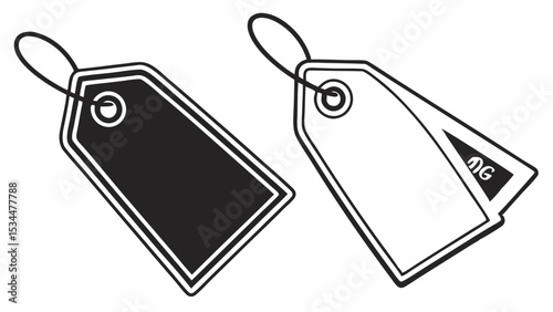 Blank paper price tags with string for retail sale and business