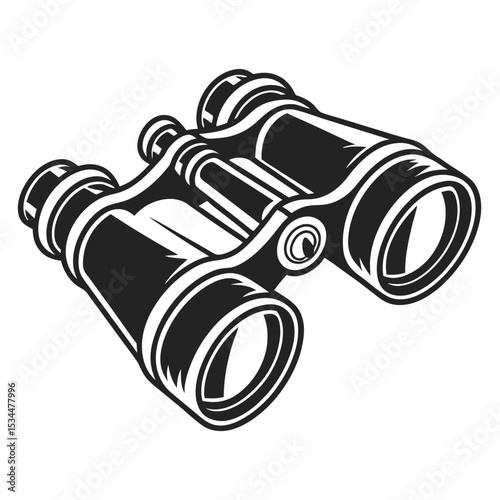 Black optical instrument with isolated glass lens for viewing