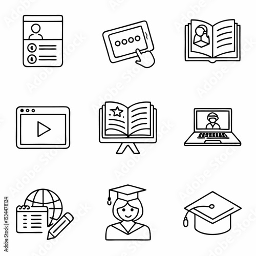A vector set of black business and finance icons featuring symbols for office tasks, money, documents, and web functions