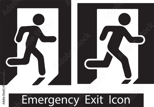 Emergency Exit Icon Vector for Safety Signage