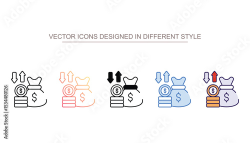 Cashflow icon design with white background stock illustration