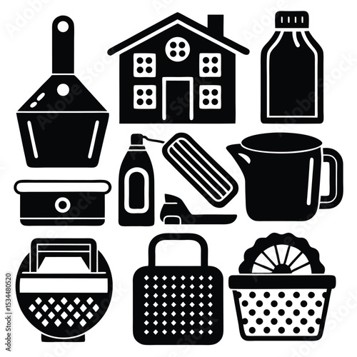 Kitchen tools icon set vector art 