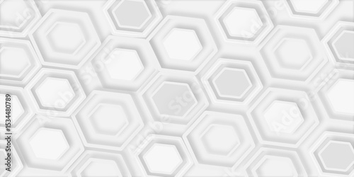 pattern of multiple overlapping hexagonal shapes and soft shadows white background.