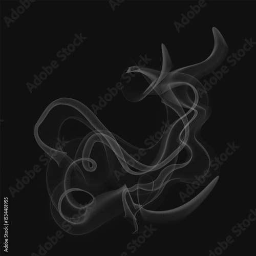 smoke set isolated on black vector illustration