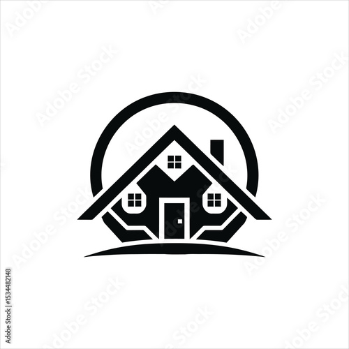 Black and White Real Estate Logo for Home Improvement and Realtors