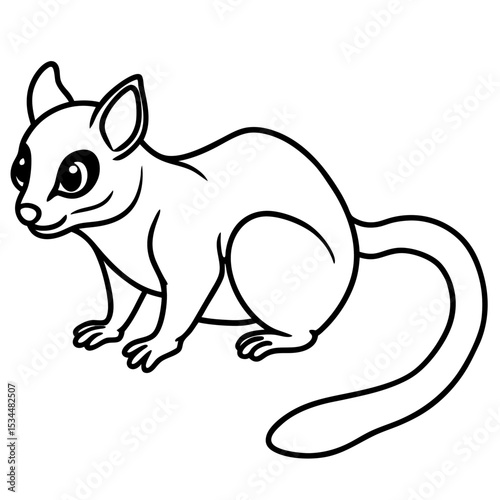 Minimalist Sugar Glider Line Art Illustration
