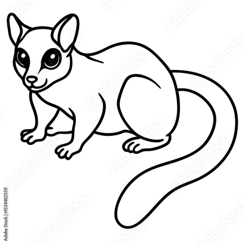 Minimalist Sugar Glider Line Art Illustration