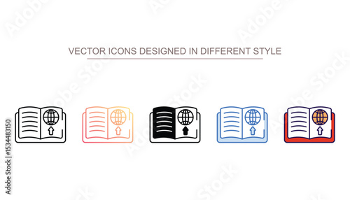Book Publishing icon design with white background stock illustration