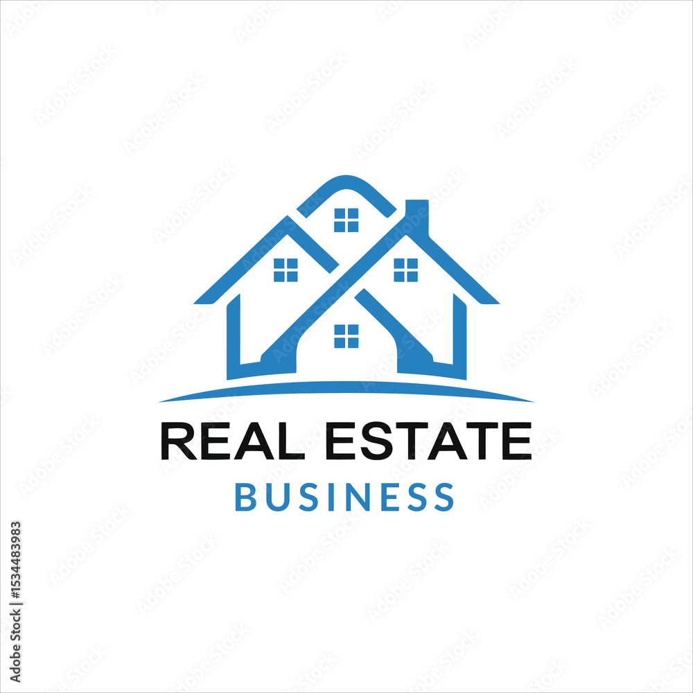 Fototapeta premium Minimalist Home Roof Logo for Property Agency and Real Estate Branding