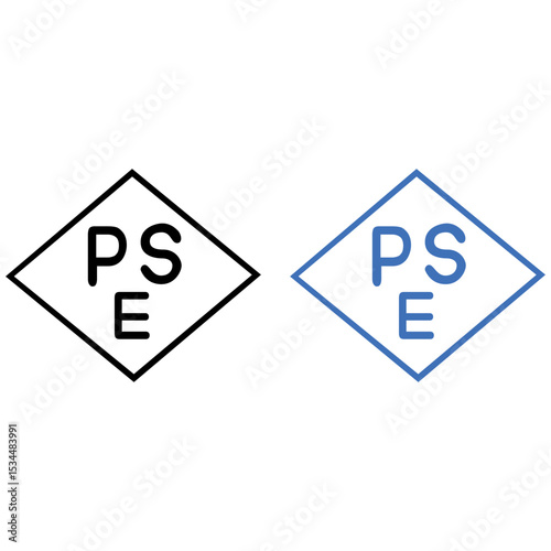 PSE ICON VECTOR LOGO STAMP BLACK-BLUE