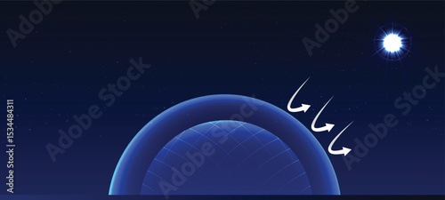 ozone layer protect earth from ultra violet rays vector poster