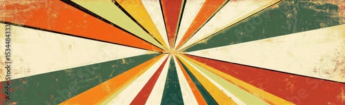 Obraz  z motywem Retro Radiating Colors